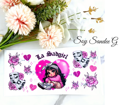 La Sadgirl Pink UVDTF Wrap for cups/hard surfaces sticker