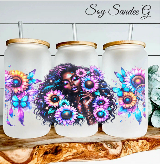 Colorful Sunflowers &amp; Melanin - UVDTF Wrap for cups/hard surfaces sticker