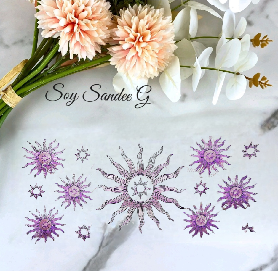 Lilac Suns - UVDTF Wrap for cups/ hard surfaces sticker