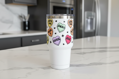 Candy Hearts - UVDTF Wrap for cups/hard surfaces sticker