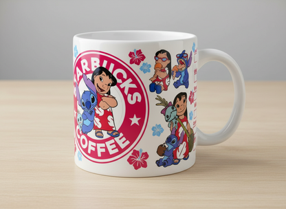 Lilo & Stitch Starbucks - UVDTF Wrap for cups/hard surfaces sticker