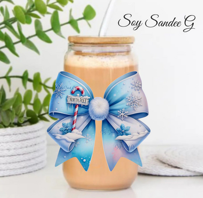 North Pole Coquette Bow - UVDTF Decal for cups/hard surfaces sticker