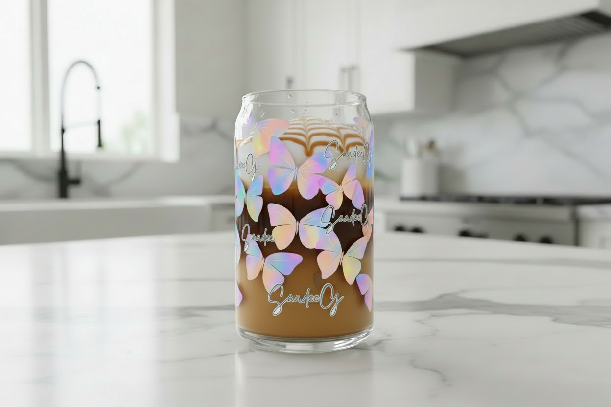 Iridescent Butterflies - UVDTF Wrap for cups/hard surfaces sticker