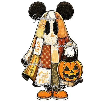 Orange Plaid Ghost - UVDTF Decal for cups/hard surfaces sticker