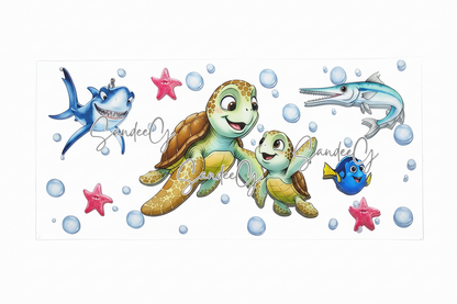 Crush Turtles - UVDTF Wrap for cups/hard surfaces sticker
