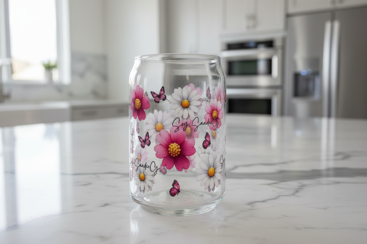 Pink & White Daisies - UVDTF Wrap for cups/hard surfaces sticker