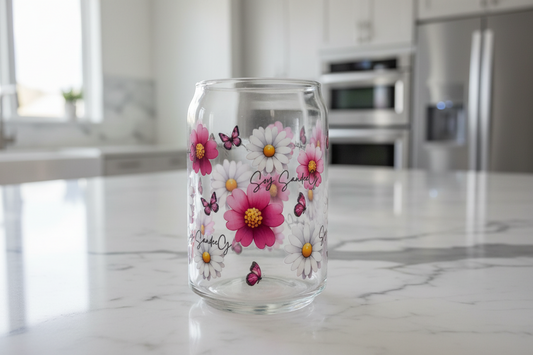 Pink & White Daisies - UVDTF Wrap for cups/hard surfaces sticker