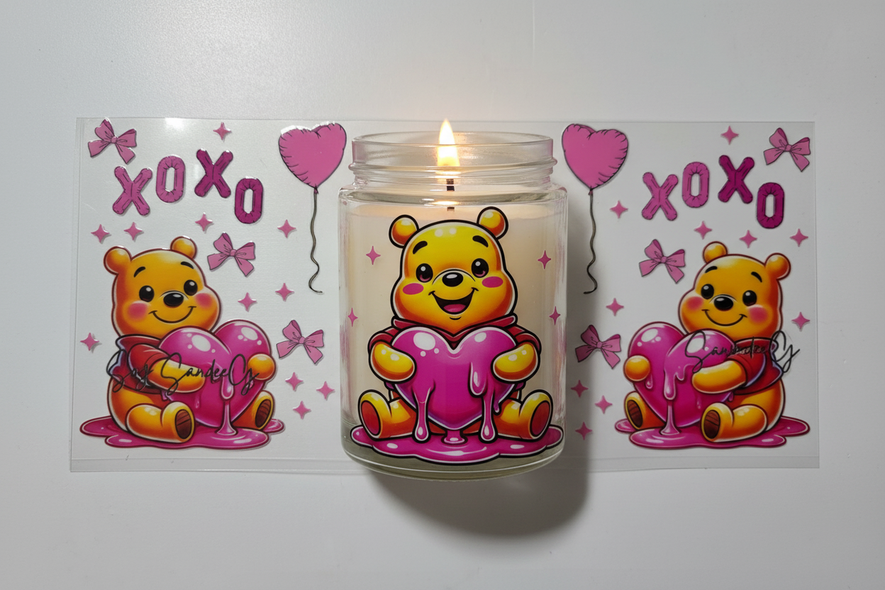Pooh Hearts - UVDTF wrap for cups/hard surfaces sticker