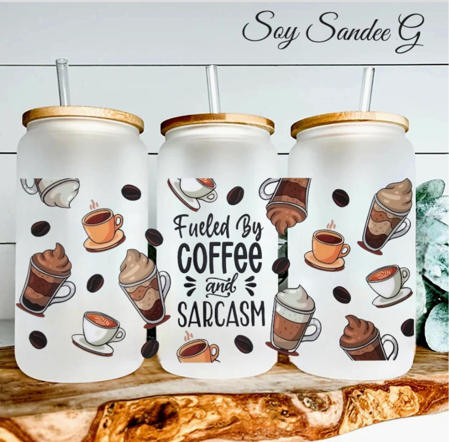 Impulsado por el café y el sarcasmo UVDTF