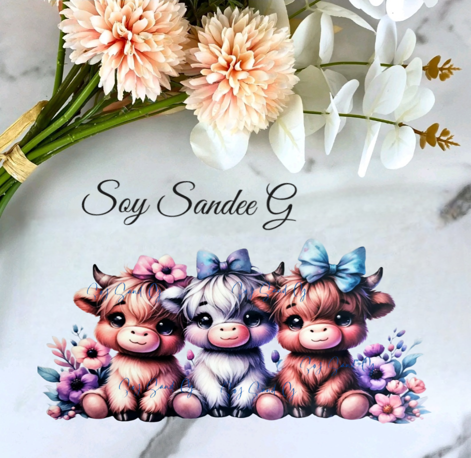 3 Adorable Cows - UVDTF Wrap for cups/hard surfaces sticker