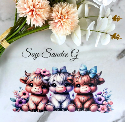 3 Adorable Cows - UVDTF Wrap for cups/hard surfaces sticker