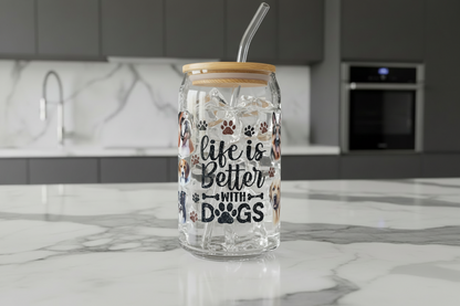 Life is Better with Dogs #5 - UVDTF Wrap for cups/hard surfaces sticker