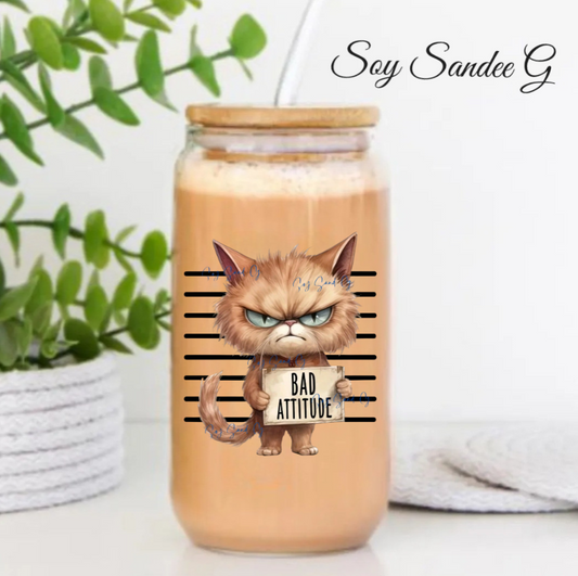 Bad Attitude Kitty - UVDTF Decal for cups/hard surfaces sticker