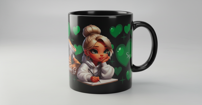 Green Writing Cutie - UVDTF Wrap for cups/hard surfaces sticker