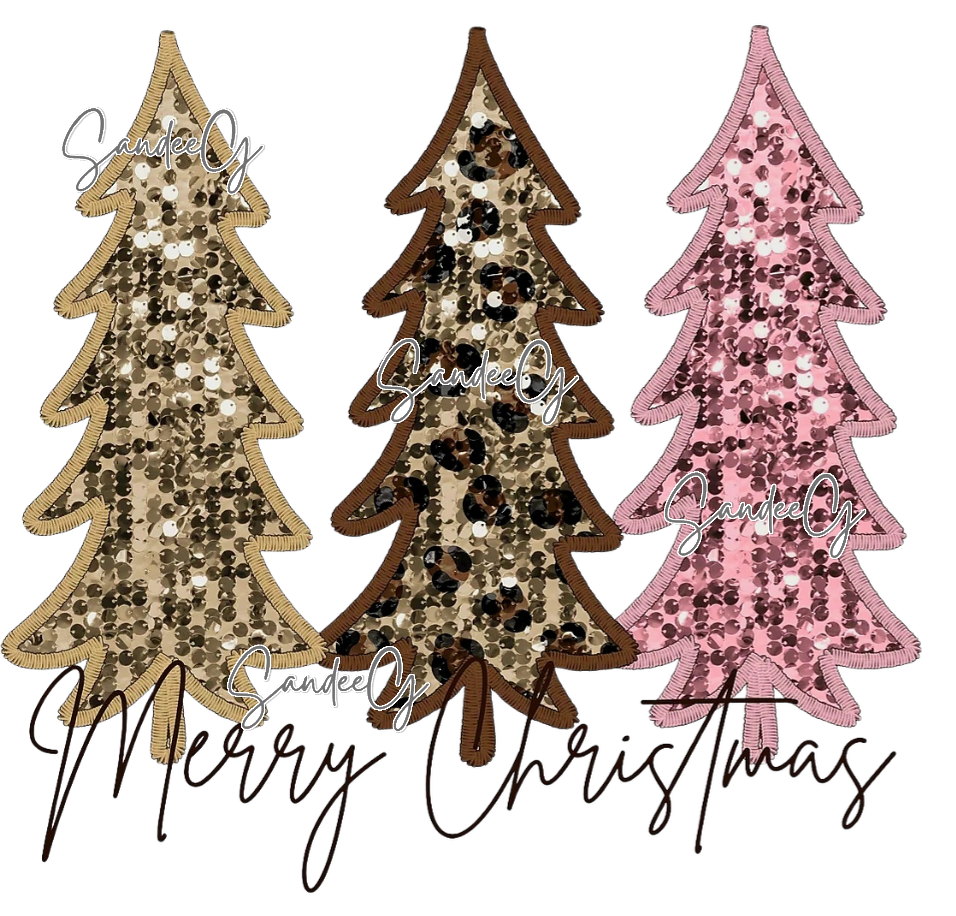 Glitter Christmas Trees - UVDTF Decal for cups/hard surfaces sticker