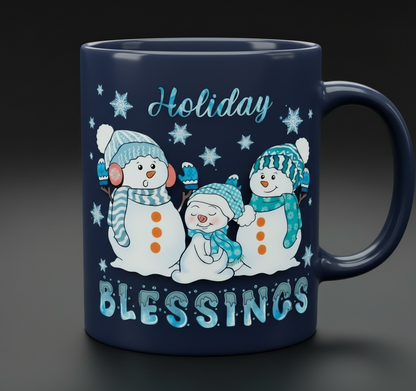 Holiday Blessings Snowmen - UVDTF Decal for cups/hard surfaces sticker