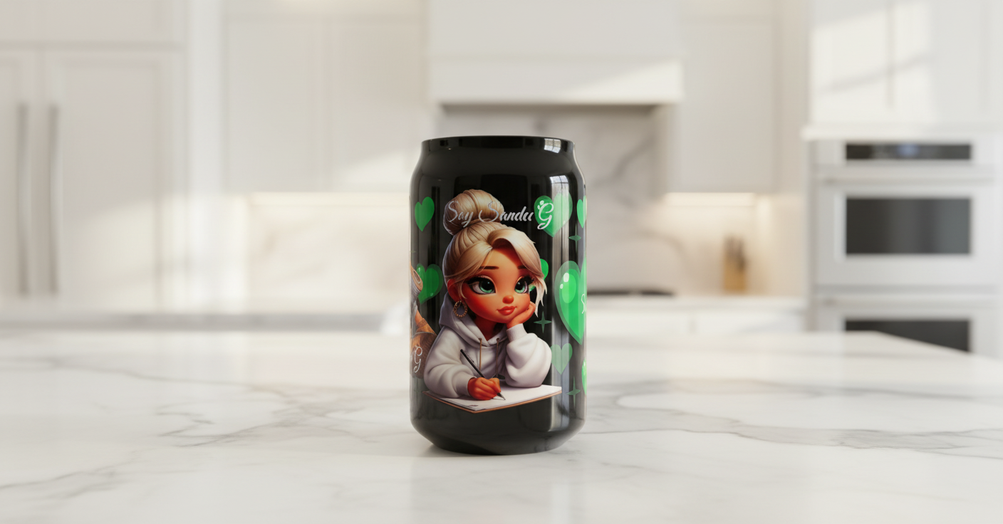 Green Writing Cutie - UVDTF Wrap for cups/hard surfaces sticker