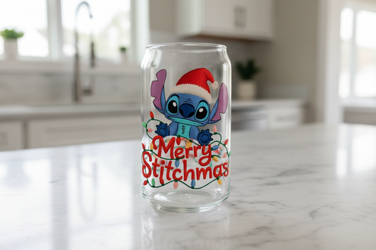 Embroidered Stitch Merry Christmas - UVDTF Decal for cups/hard surfaces sticker