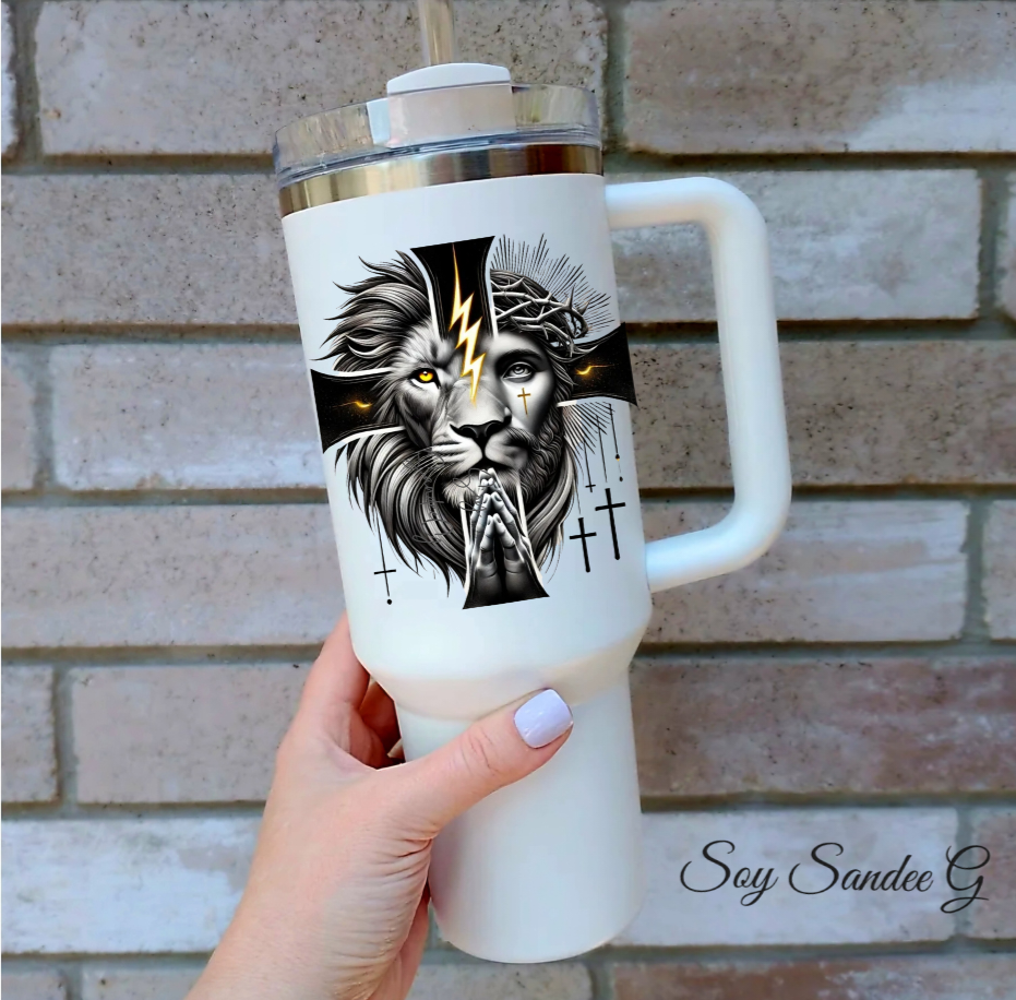Lion Head Cross - UVDTF Decal for cups/hard surfaces sticker