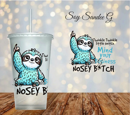 Nosey B*tch Sloth - UVDTF Decal for cups/hard surfaces sticker