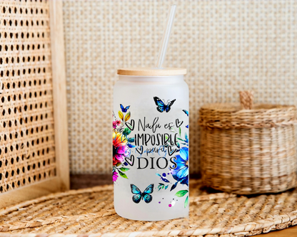 Nada es Imposible Blue Butterflies - UVDTF Wrap for cups/hard surfaces