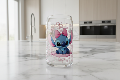 Pink Bows Baby Stitch - UVDTF Wrap for cups/hard surfaces sticker