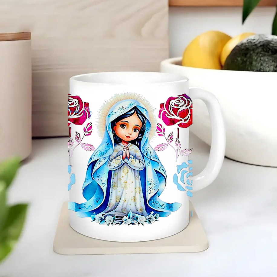 Virgen de Guadalupe Blue Shall - UVDTF Wrap for cups/hard surfaces