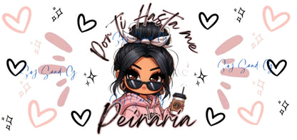 Messy Hair Girl - UVDTF Wrap for cups/hard surfaces sticker