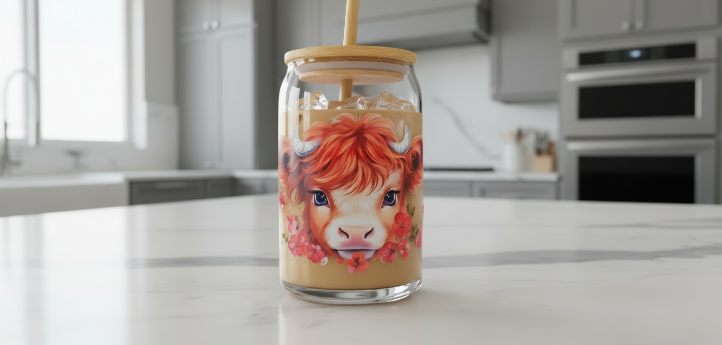 Highland Cow #5 - UVDTF Wrap for cups/hard surfaces sticker