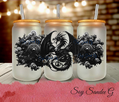 Black Metallic Dragon - UVDTF Wrap for cups/hard surfaces sticker