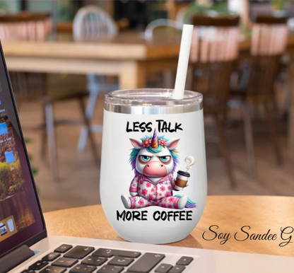 Less Talk More Coffee Unicorn - UVDTF Decal for cups/hard surfaces sticker