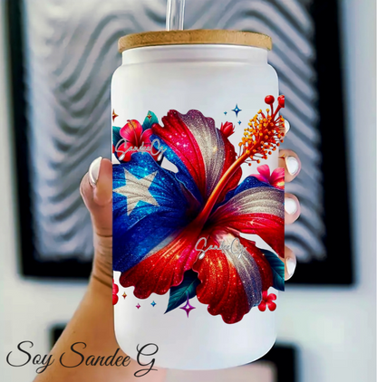 Puerto Rican Hibiscus - UVDTF Decal for cups/hard surfaces sticker