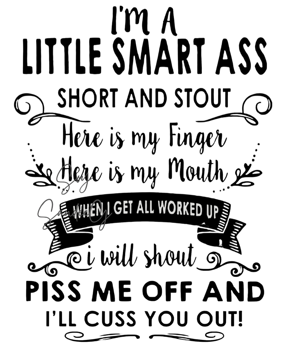 I'm a Little Smart Ass - UVDTF Decal for cups/hard surfaces sticker