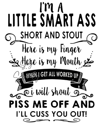 I'm a Little Smart Ass - UVDTF Decal for cups/hard surfaces sticker