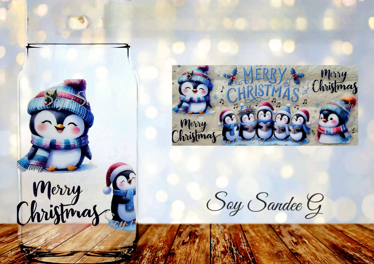 Merry Christmas Penguins - UVDTF Wrap for cups/hard surfaces sticker