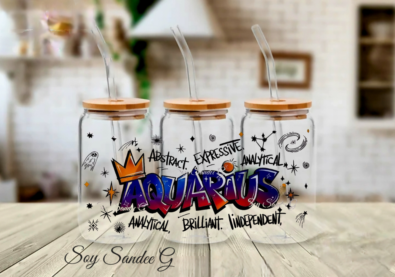 Graffiti Aquarius - UVDTF Wrap for cups/hard surfaces sticker