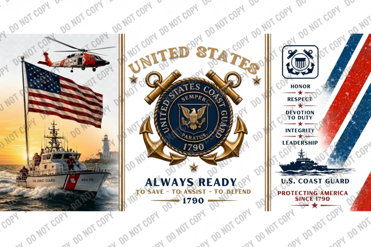 Coast Guard - UVDTF Wrap for cups/hard surfaces sticker