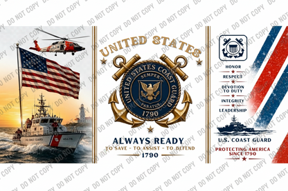 Coast Guard - UVDTF Wrap for cups/hard surfaces sticker