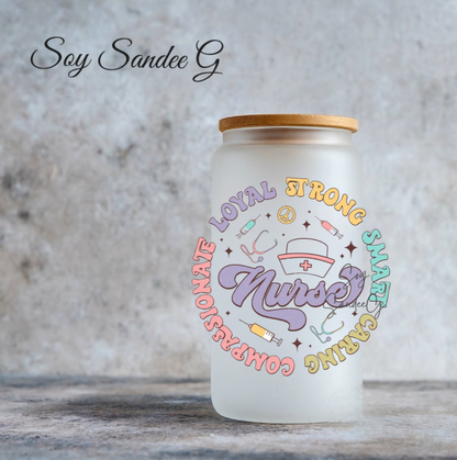 Nurse Adjectives Circle - UVDTF Decal for cups/hard surfaces sticker.