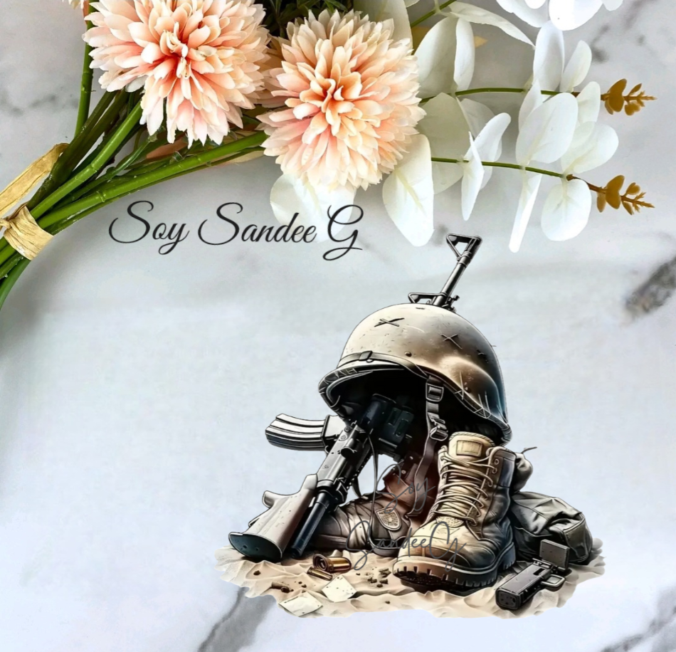 Military Boots & Hat - UVDTF Decal for cups/hard surfaces sticker