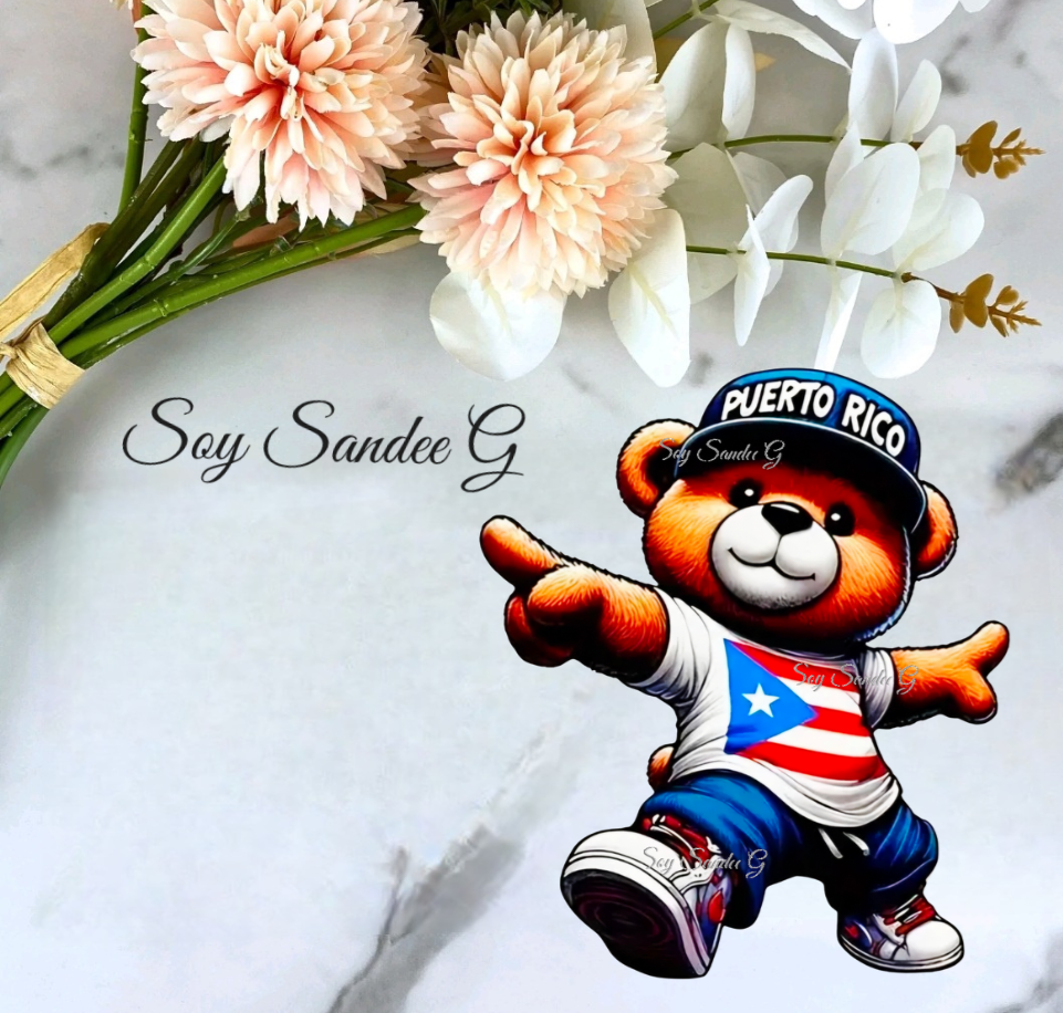 Puerto Rico Bear - UVDTF Decal for cups/hard surfaces sticker