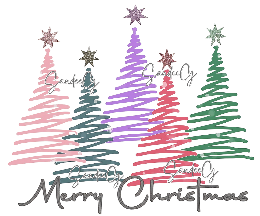 Spiral Christmas Trees - UVDTF Decal for cups/hard surfaces sticker