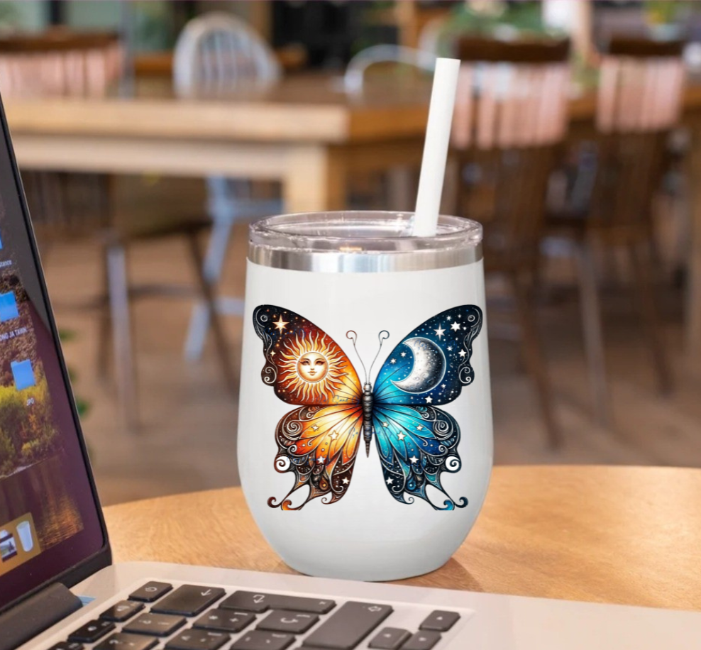 Sun & Moon Butterfly - UVDTF Decal