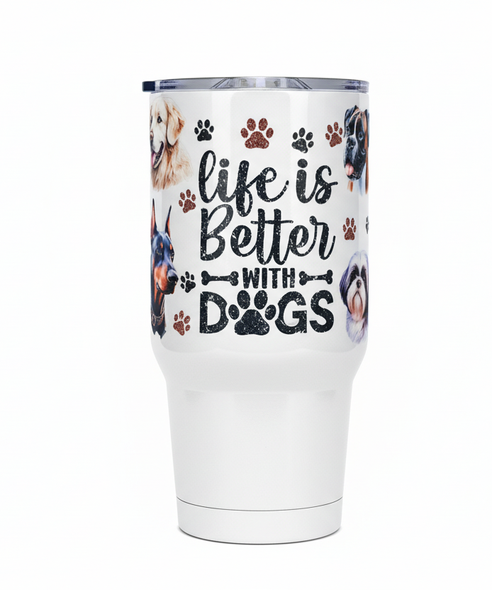 Life is Better with Dogs #2 - UVDTF Wrap for cups/hard surfaces sticker