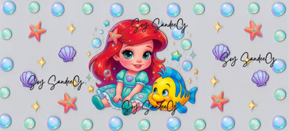 Baby Ariel & Flounder - UVDTF wrap for cups/hard surfaces sticker