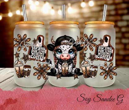 Baby Highland Bad Vibes Cow - UVDTF Wrap for cups/hard surfaces sticker