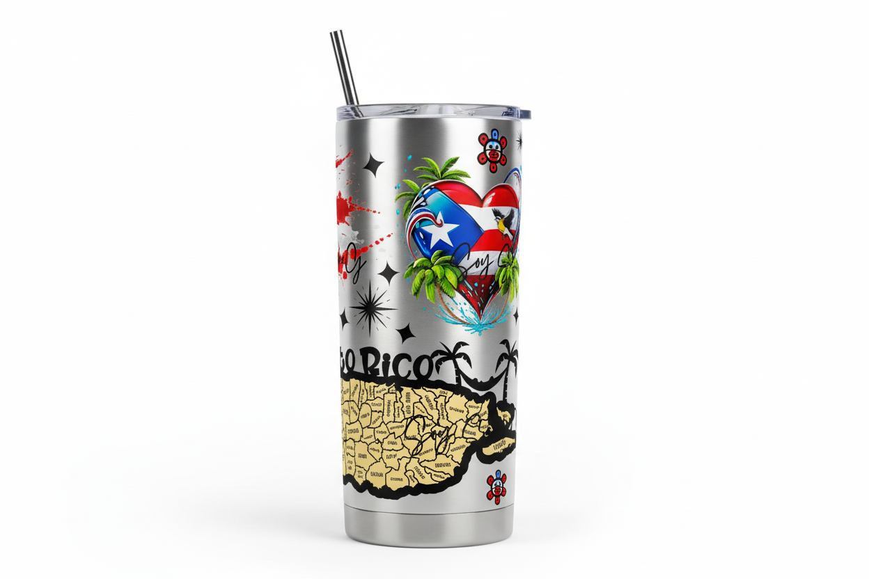 Puerto Rican Cutie #2 - UVDTF wrap for cups/hard surfaces sticker