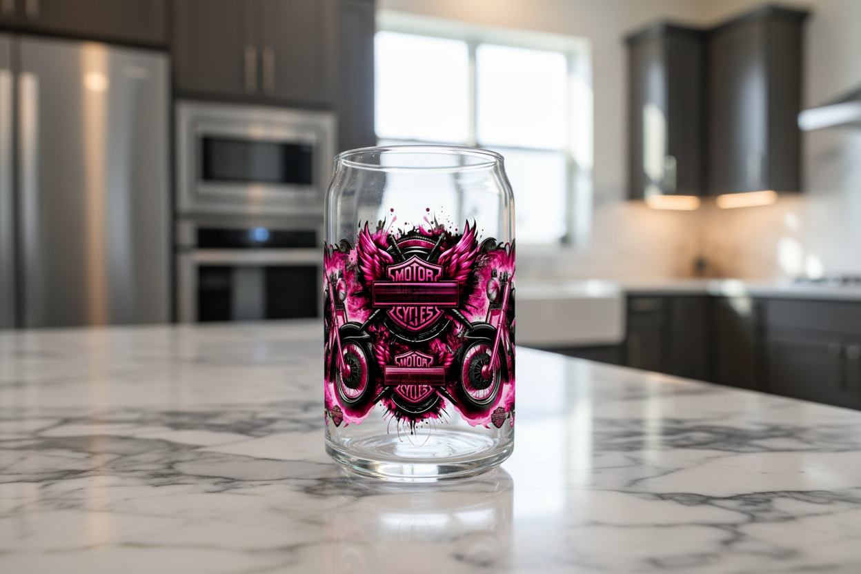 Pink Motorcycles - UVDTF Wrap for cups/hard surfaces sticker