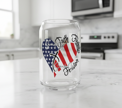 Faith, Family, Freedom Heart - UVDTF Decal for cups/hard surfaces sticker