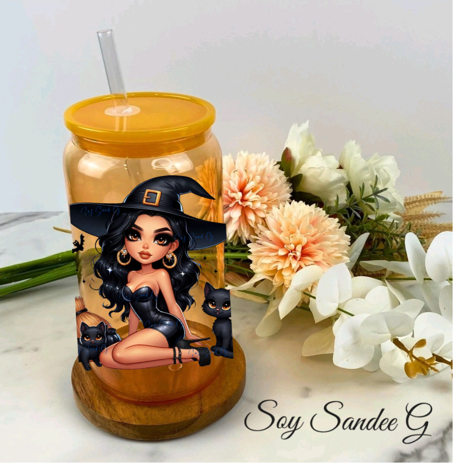 Sexy Latina Witch Black - UVDTF Decal for cups/hard surfaces sticker